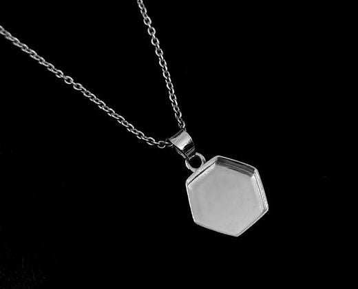 925 Sterling Solid Silver Hexagon Blank 5mm to 20mm DIY Breastmilk/Keepsake Pendant Setting, Good for Resin & Ashes Work, Memorial DIY Charms