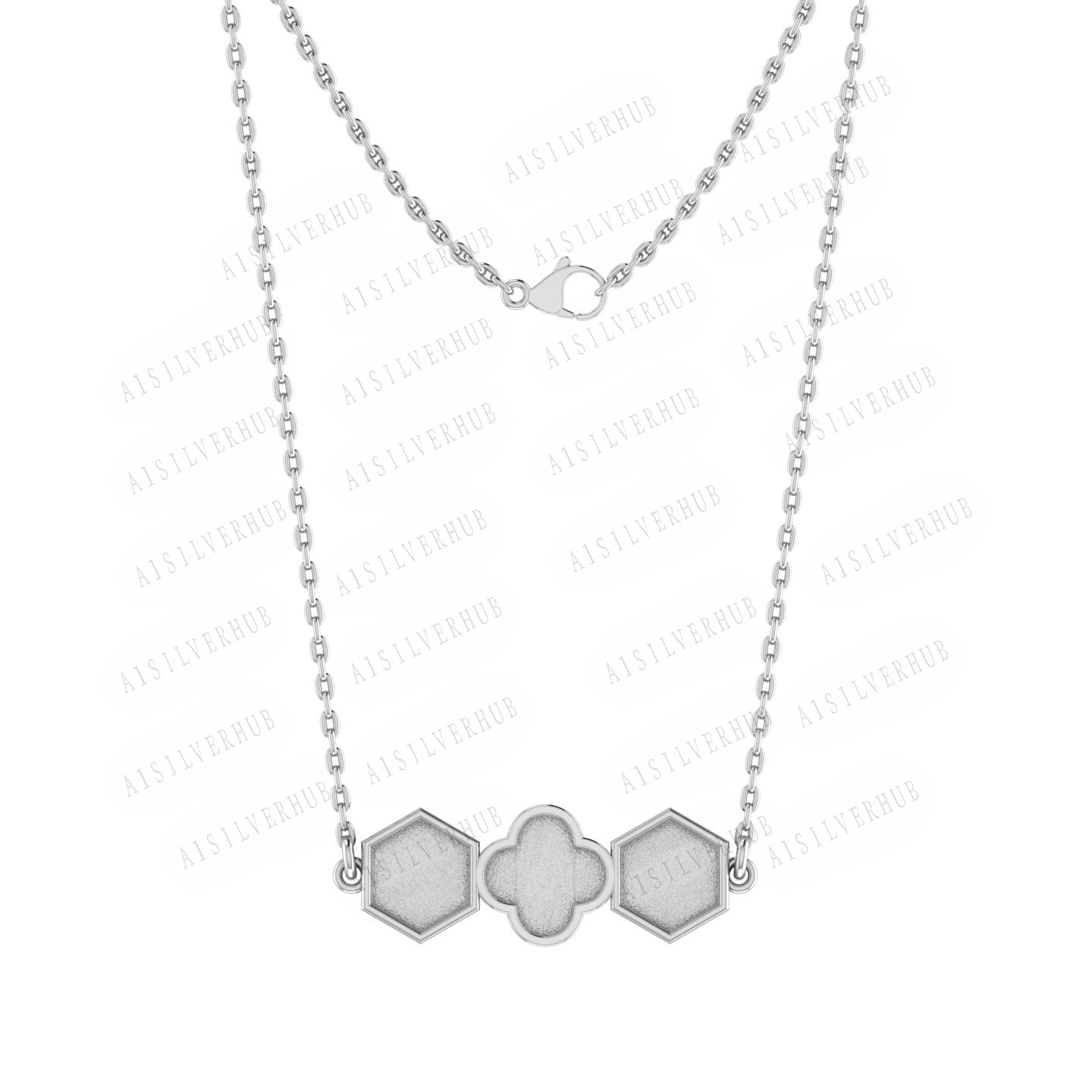 925 Sterling Silver Pear Marquise Blank Bezel Pendant Necklace, Good for Resin & Ashes Work, Keepsake/Breastmilk DIY Crafts 16''+2'' Chain