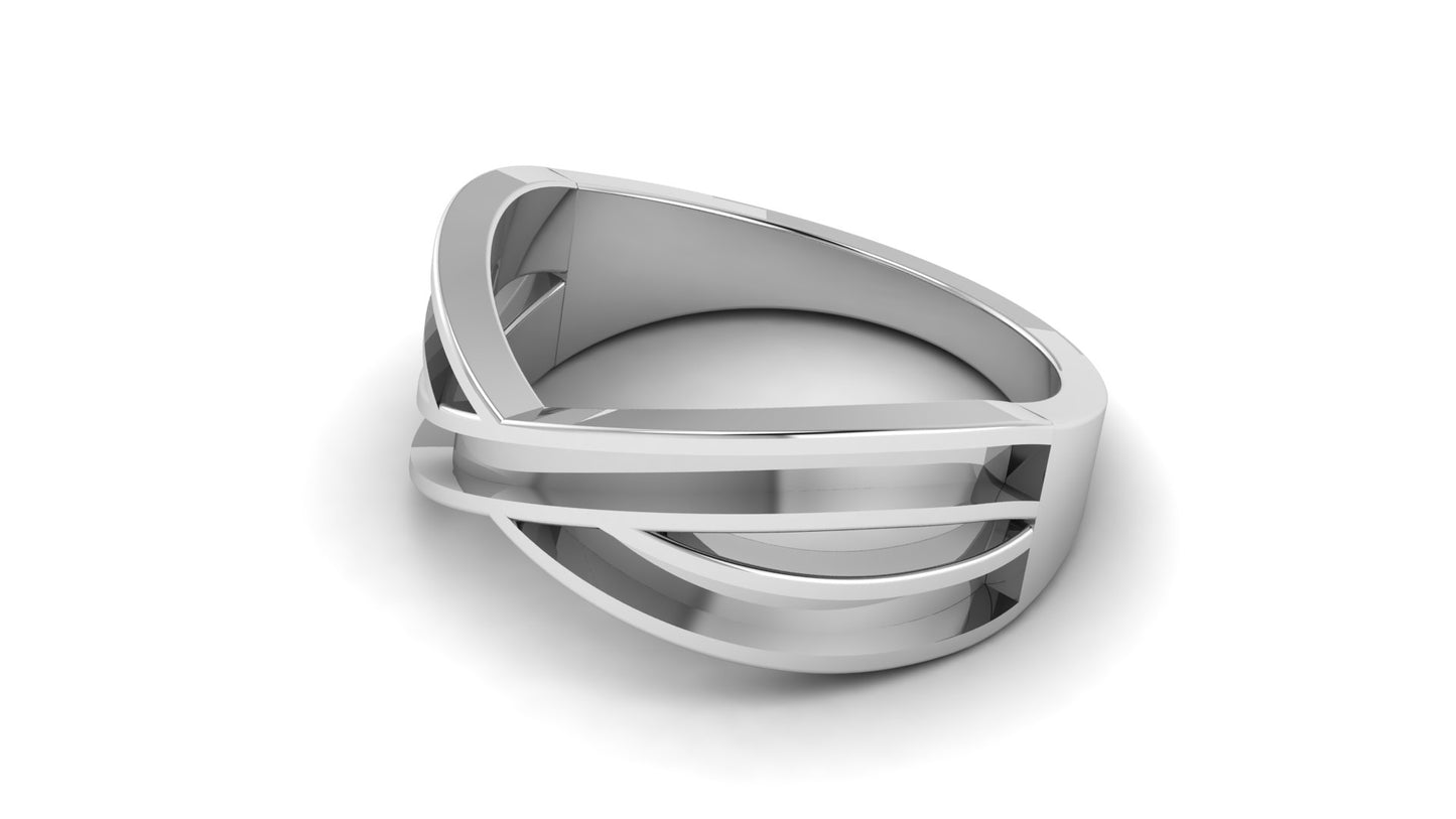925 Sterling Solid Silver Infinity Ring with Both Side Blank Bezel, Good for Inlay Resin & Ashes Work, Keepsake Breastmilk DIY Craft