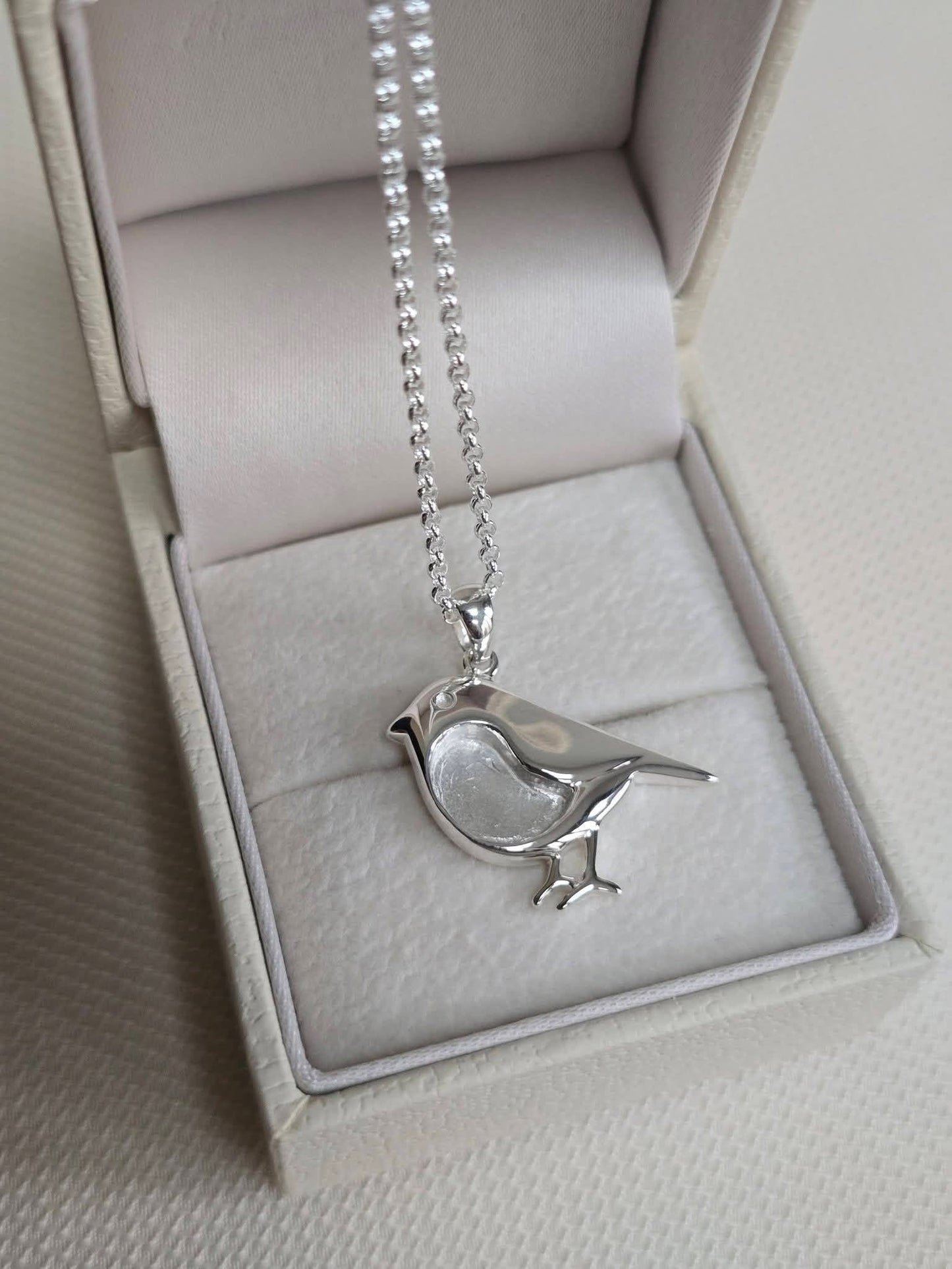 925 Sterling Solid Silver Robin Bird Blank Empty Bezel Pendant Settings, Good for Resin & Ashes Work, Keepsake/Breastmilk DIY, For Bird Lover