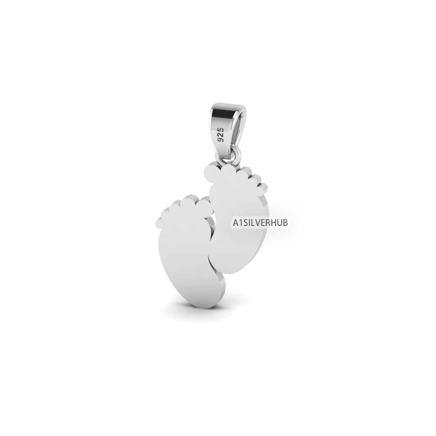 925 Sterling Silver Baby Foot Blank Bezel Pendant Setting, Good For Pour Resin Work, Keepsake/Breastmilk DIY Craft, Baby Feet Memorial Gifts