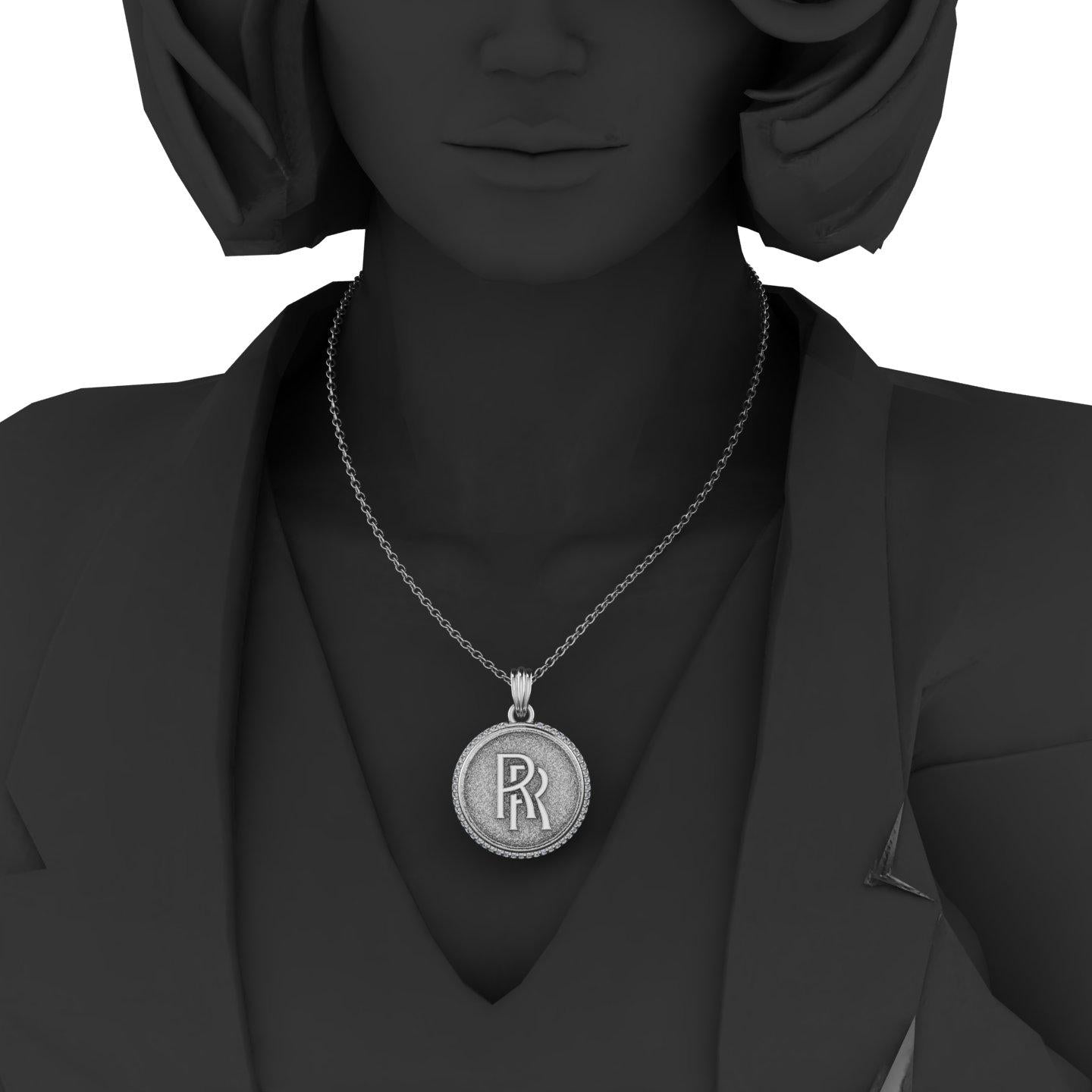 925 Sterling Silver CZ Setted Circle Rolls Royce Blank Pendant Setting, Good for Resin & Ashes Work, Breastmilk/Keepsake Memorial DIY Crafts