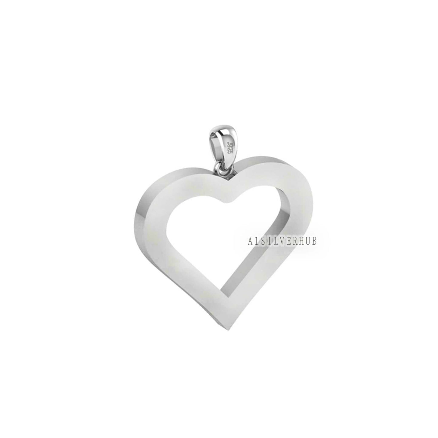 Love Heart Blank Bezel Pendant Setting, 925 Sterling Silver, Good for Pour Crushed Opal, Resin & Ashes Work, Keepsake Breastmilk DIY Crafts
