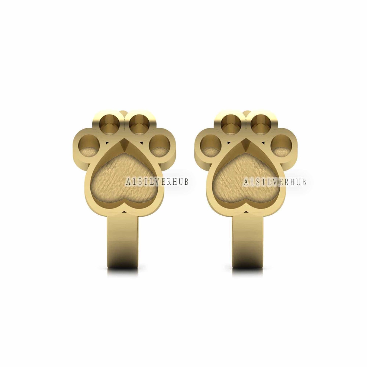 925 Sterling Silver Dog Paw Blank Bezel Hoop Earrings, Good for Resin & Ashes Work, Keepsake/Breastmilk DIY, Memorial, Huggies Gifts For Her