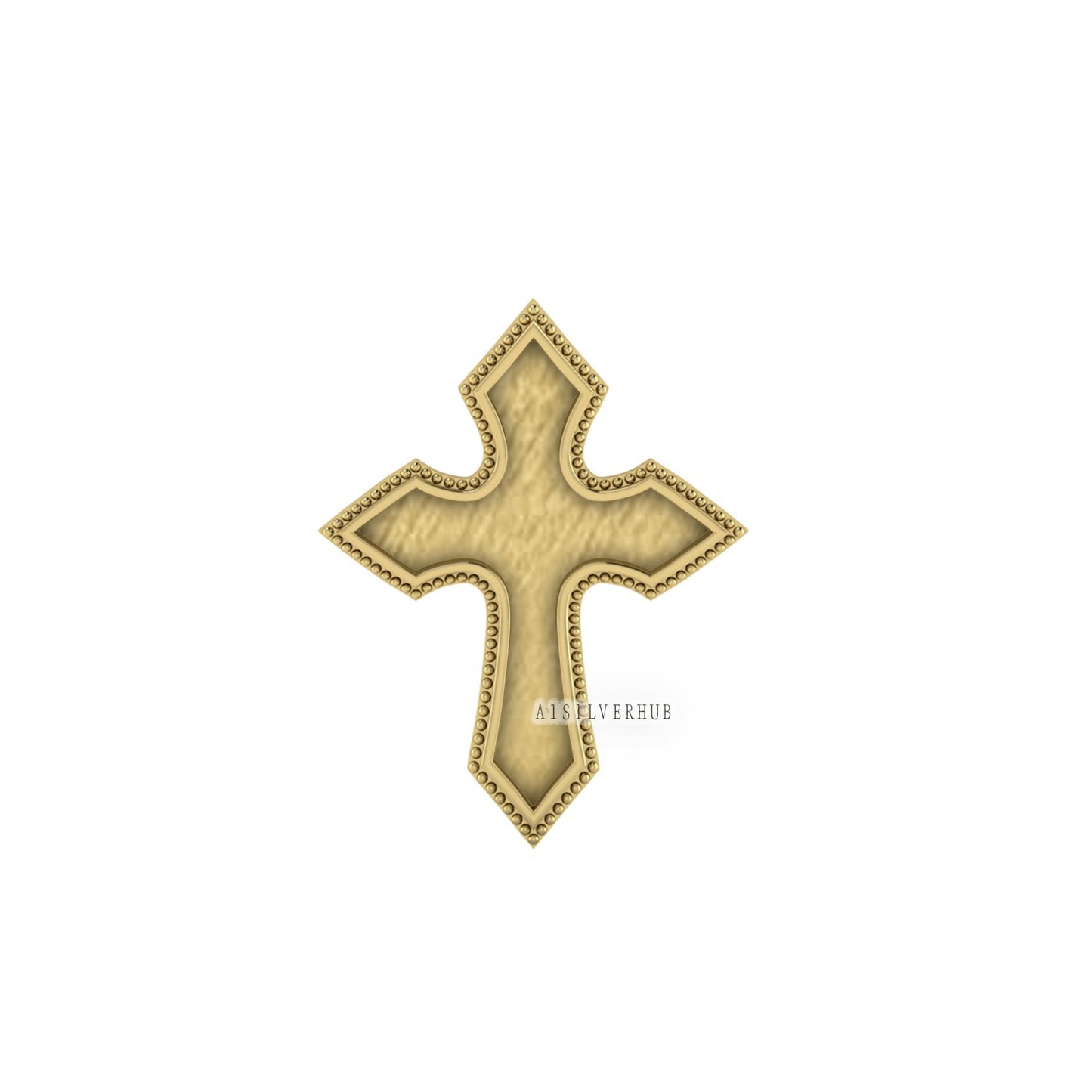 925 Sterling Solid Silver Chunky Gothic Cross Shape Blank Bezel Pendant Setting, Good for Resin & Ashes Work, Keepsake Breastmilk DIY Crafts