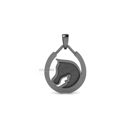 Blank Horse Head in Horseshoe 925 Sterling Silver, Good Luck Pendant, Breastmilk/Keepsake, Good for Resin & Ashes Work, Horse Face DIY Craft