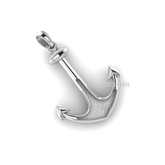 925 Sterling Solid Silver Anchor Hook Blank Bezel Pendant, Good for Crushed Opal Resin & Ashes Work, Keepsake/Breastmilk DIY, Memorial Craft