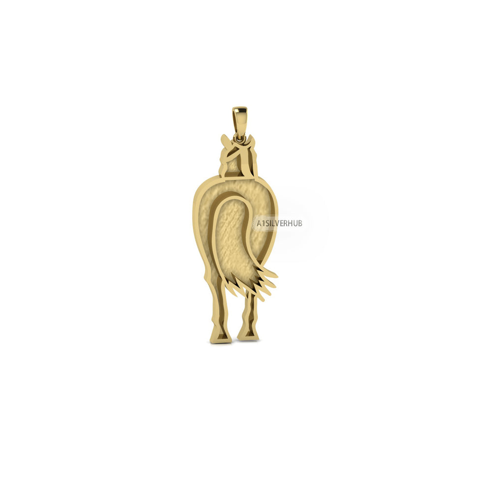 925 Sterling Silver, Good Luck Horse Body Blank Pendant, Breastmilk/Keepsake Pendant, Good for Resin & Ashes Work, Horse Jewelry DIY Crafts