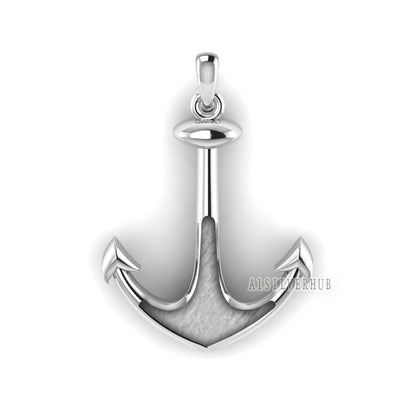 925 Sterling Solid Silver Anchor Hook Blank Bezel Pendant, Good for Crushed Opal Resin & Ashes Work, Keepsake/Breastmilk DIY, Memorial Craft