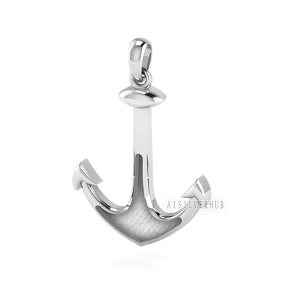 925 Sterling Solid Silver Anchor Hook Blank Bezel Pendant, Good for Crushed Opal Resin & Ashes Work, Keepsake/Breastmilk DIY, Memorial Craft