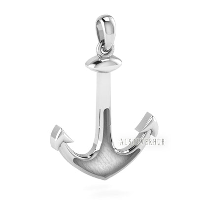 925 Sterling Solid Silver Anchor Hook Blank Bezel Pendant, Good for Crushed Opal Resin & Ashes Work, Keepsake/Breastmilk DIY, Memorial Craft