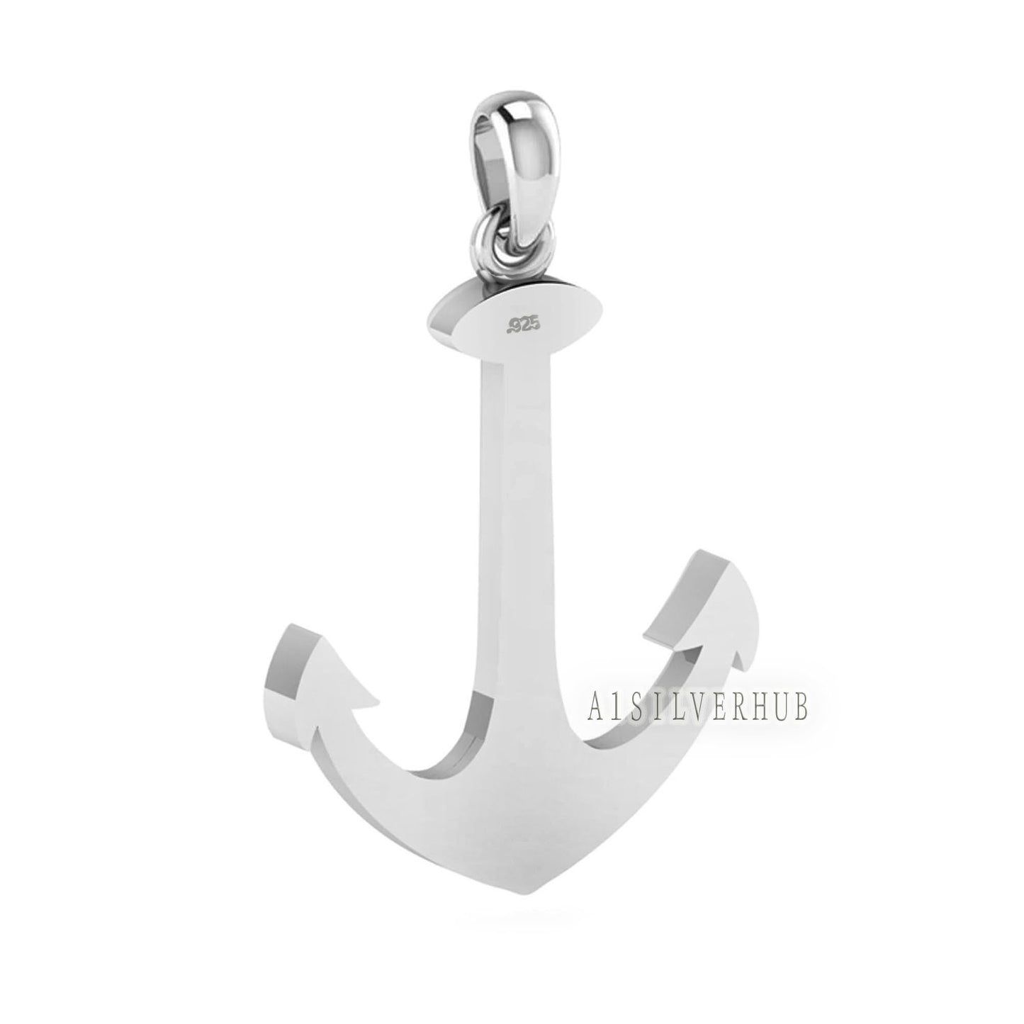 925 Sterling Solid Silver Anchor Hook Blank Bezel Pendant, Good for Crushed Opal Resin & Ashes Work, Keepsake/Breastmilk DIY, Memorial Craft