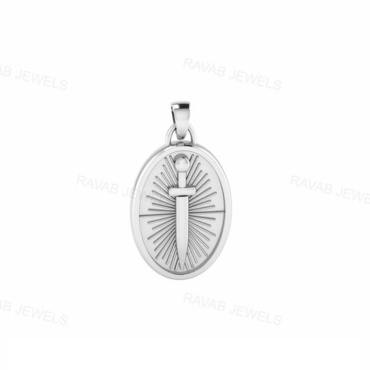 Good Quality 925 Sterling Silver Pendant 18k Gold Plated Sword Designer Gift For Men, Everyday Wear Jewelry