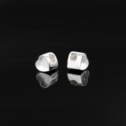 925 Sterling Silver Sliding Beads Pandora Charm With Heart Bezel, Charm For Pandora Bracelet, Beads For Resin Work, Keepsake Beads For Jewelry