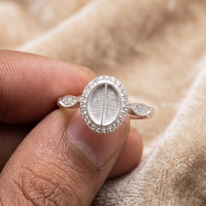 925 sterling silver 8x10mm Oval Blank Bezel Setting Ring For Keepsake breastmilk Ashes & Resin Filling Memorial Jewelry DIY Crafts
