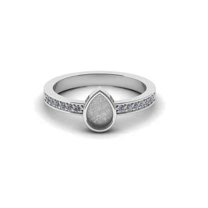 925 Sterling Solid Silver 7x5mm Pear Blank Bezel Braided Band Ring, Good for Resin & Ashes Work, Breastmilk DIY, Keepsake Jewelry Crafts
