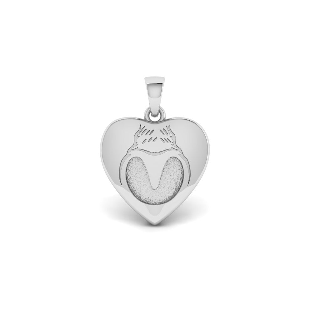 925 Sterling Silver, Horse Hoof Heart Blank Bezel Pendant, Good for Pour Resin & Ashes Work, Keepsake/Breastmilk DIY Crafts