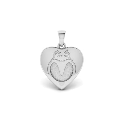 925 Sterling Silver, Horse Hoof Heart Blank Bezel Pendant, Good for Pour Resin & Ashes Work, Keepsake/Breastmilk DIY Crafts
