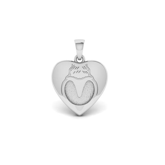 925 Sterling Silver, Horse Hoof Heart Blank Bezel Pendant, Good for Pour Resin & Ashes Work, Keepsake/Breastmilk DIY Crafts