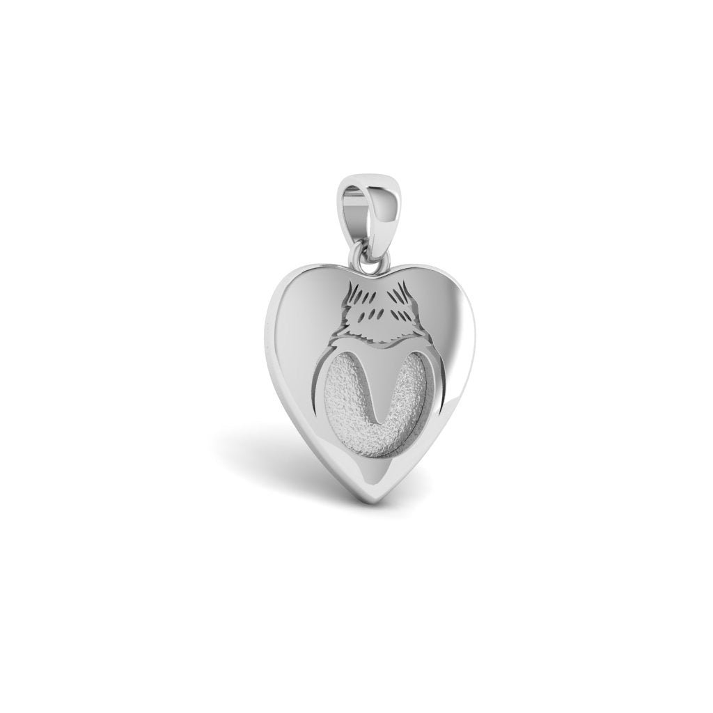 925 Sterling Silver, Horse Hoof Heart Blank Bezel Pendant, Good for Pour Resin & Ashes Work, Keepsake/Breastmilk DIY Crafts