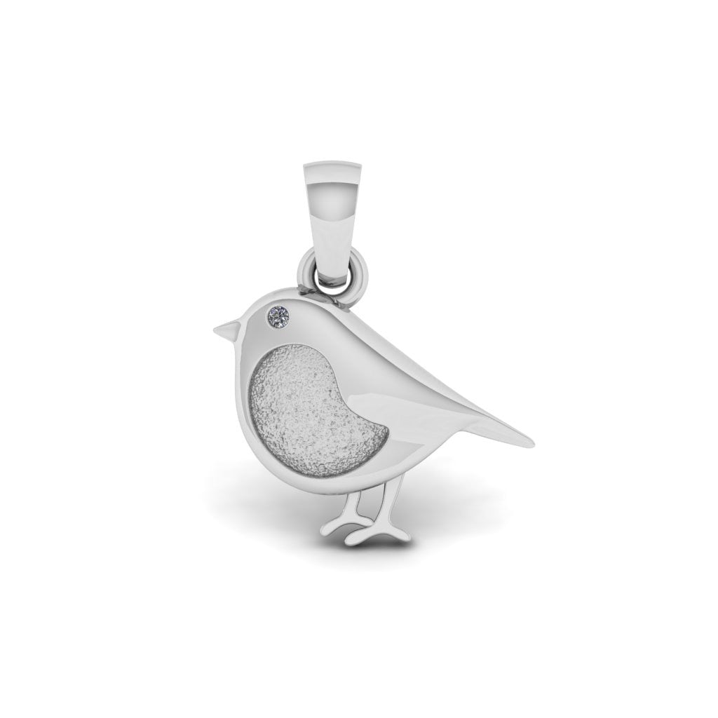 925 Sterling Solid Silver Robin Bird Blank Empty Bezel Pendant Settings, Good for Resin & Ashes Work, Keepsake/Breastmilk DIY, For Bird Lover