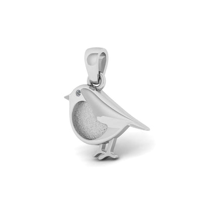 925 Sterling Solid Silver Robin Bird Blank Empty Bezel Pendant Settings, Good for Resin & Ashes Work, Keepsake/Breastmilk DIY, For Bird Lover