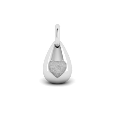 925 Sterling Silver, Tear of Love Memorial Pebble Heart Blank Bezel Pendant, Good for Pour Resin & Ashes Work, Keepsake/Breastmilk DIY Crafts