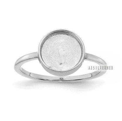 4mm To 25 mm Round 2mm deep Plain Bezel ring, for Gemstone Setting,925 Sterling Silver Ring,Blank Silver Bezel,Handmade Ring,Back open/close