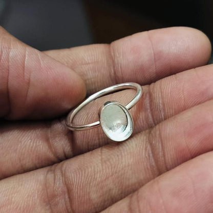 925 Sterling Solid Silver 6x4mm to 16x20mm Oval Blank Settings Stackable Ring, Good For Gemstone, Keepsake, Memorial DIY Crafts