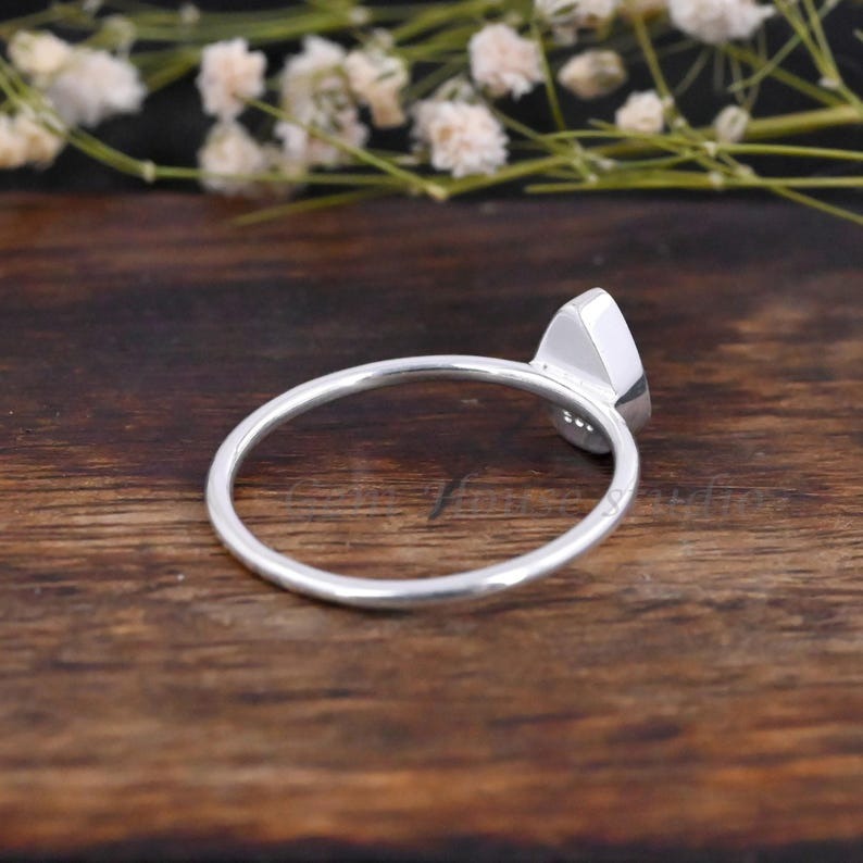 925 Sterling Solid Silver 6x4mm to 13x18mm Pear Blank Settings Stackable Ring, Good For Gemstone, Keepsake, Memorial DIY Crafts (Copy)