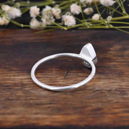 925 Sterling Solid Silver 6x4mm to 13x18mm Pear Blank Settings Stackable Ring, Good For Gemstone, Keepsake, Memorial DIY Crafts (Copy)