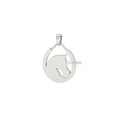 Blank Horse Head in Horseshoe 925 Sterling Silver, Good Luck Pendant, Breastmilk/Keepsake, Good for Resin & Ashes Work, Horse Face DIY Craft