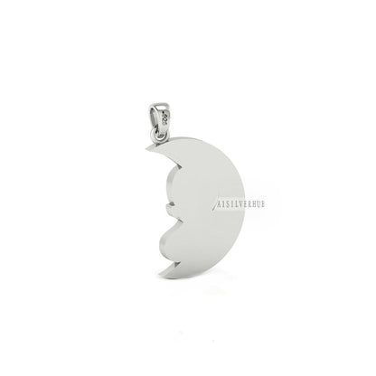 925 Sterling Silver Baby Breastfeeding with Crescent Moon Blank Bezel Pendant Setting, For Pour Resin, Breastmilk/ Keepsake Memorial Jewelry