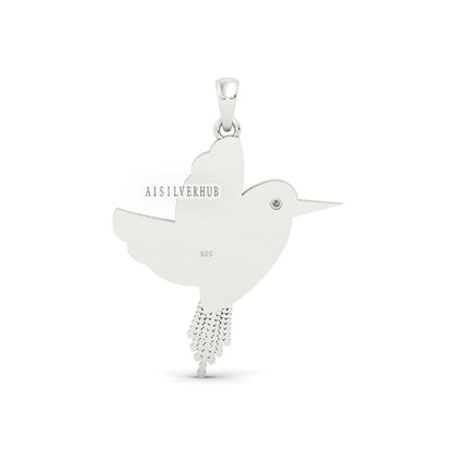 Dove of Peace Pigeon Blank Bezel with CZ Setted Pendant, 925 Sterling Silver, Good for Resin & Ashes Work, Breastmilk/Keepsake DIY Crafts