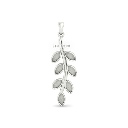 Olive Leaf Branch Marquise Blank Bezel, 925 Sterling Silver Pendant Setting, Good for Resin & Ashes Work, Keepsake/Breastmilk, DIY Crafts