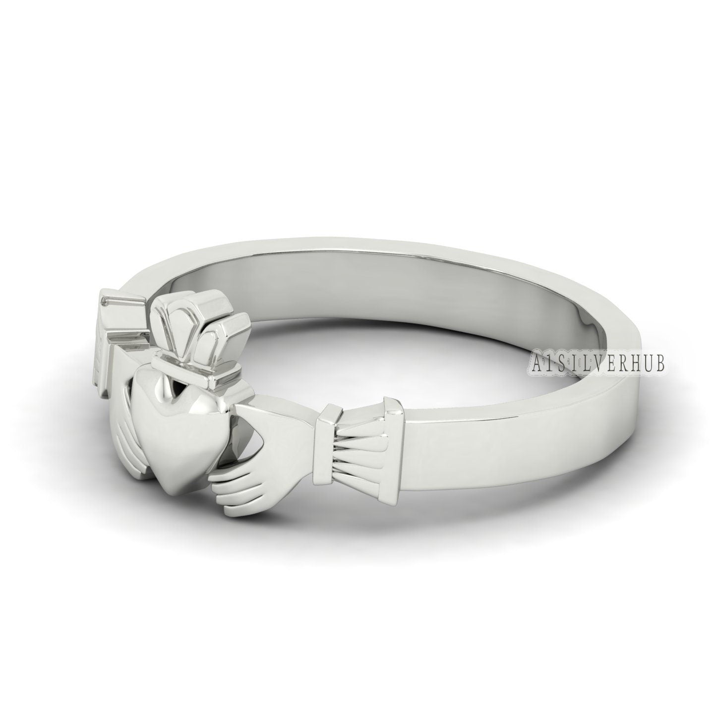 Celtic Claddagh Ring Silver, Silver Claddagh Ring, Simple Claddagh Ring, Irish Celtic Ring, Heart Claddagh Ring, Women Claddagh Ring Silver