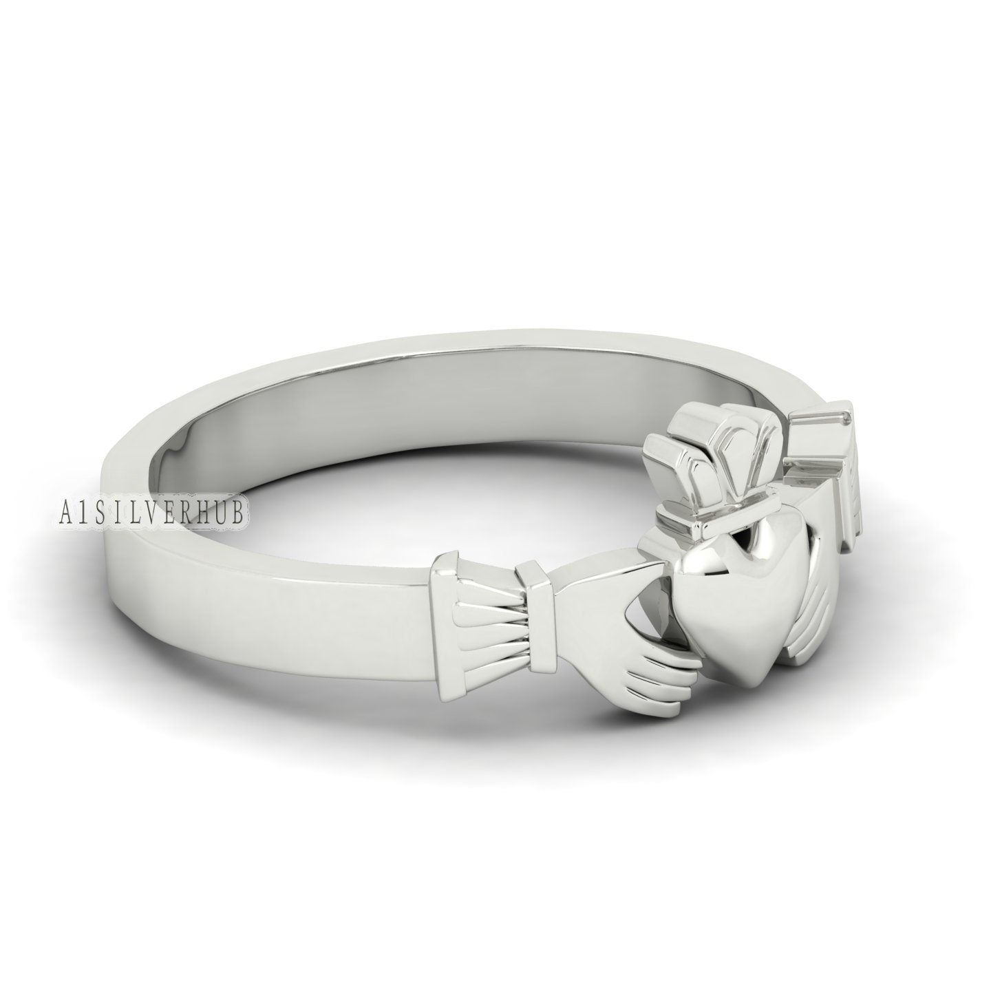 Celtic Claddagh Ring Silver, Silver Claddagh Ring, Simple Claddagh Ring, Irish Celtic Ring, Heart Claddagh Ring, Women Claddagh Ring Silver