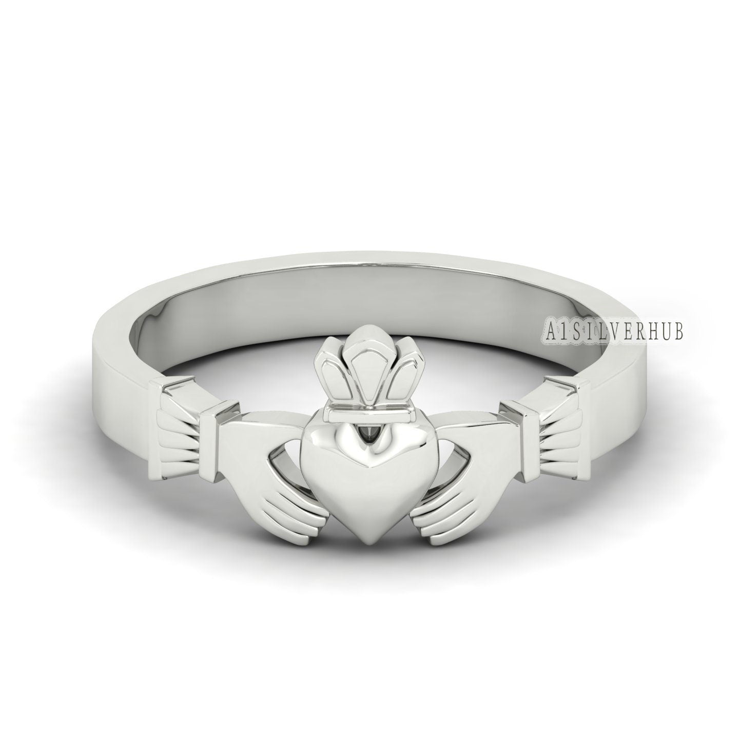 Celtic Claddagh Ring Silver, Silver Claddagh Ring, Simple Claddagh Ring, Irish Celtic Ring, Heart Claddagh Ring, Women Claddagh Ring Silver