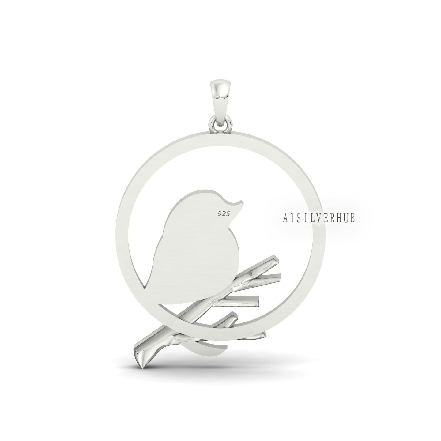 925 Sterling Solid Silver Sparrow Bird Blank Bezel Pendant Settings, Good for Resin & Ashes Work, Keepsake/Breastmilk DIY, Birds Lover Woman