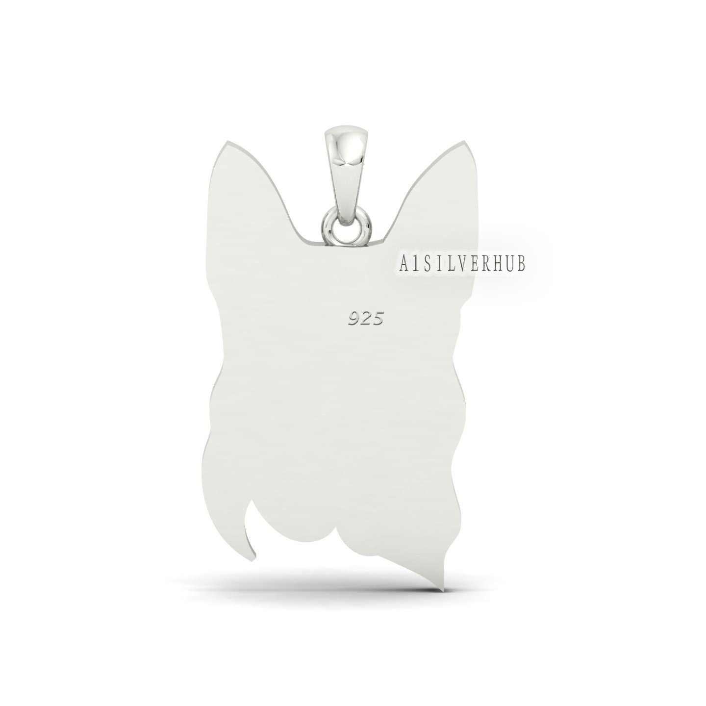 925 Sterling Silver German Shepherd Dog Face Blank Bezel Pendant Settings, Good for Resin & Ashes Work, Keepsake/Breastmilk DIY, Memorial