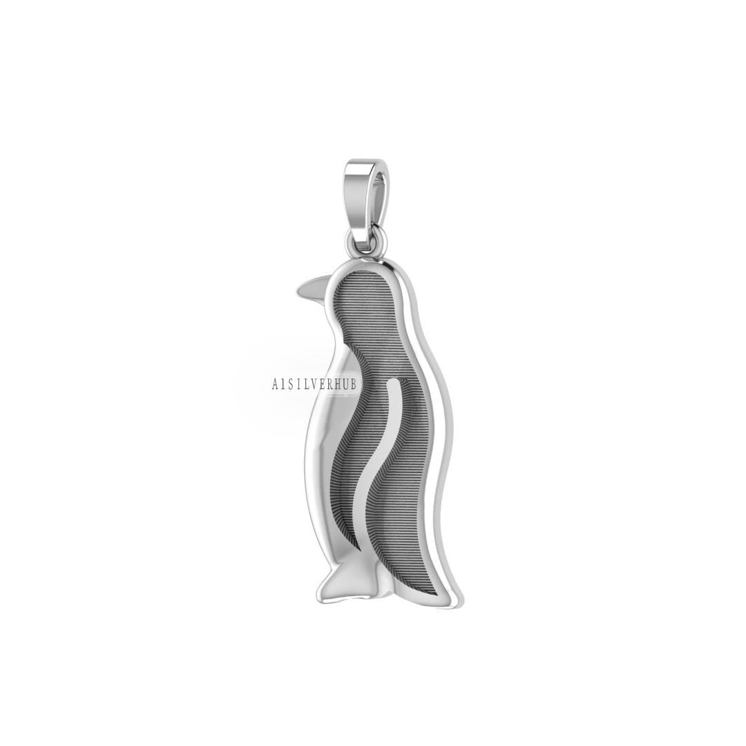 925 Sterling Solid Silver Penguin Blank Bezel Pendant Settings, Good for Resin & Ashes Work, Keepsake/Breastmilk DIY, Memorial Jewelry Craft