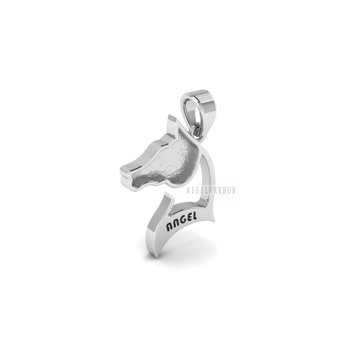 Horse Face 925 Sterling Silver, Good Luck Pendant, Breastmilk/Keepsake Blank Pendant, Good for Resin & Ashes Work, Horse Face Jewelry DIY Crafts