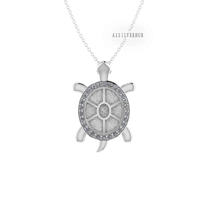 925 Sterling Silver Turtle Blank Pendant Settings, Good for Resin & Ashes Work, Keepsake/Breastmilk DIY Crafts, Animal Memorial Jewelry DIY