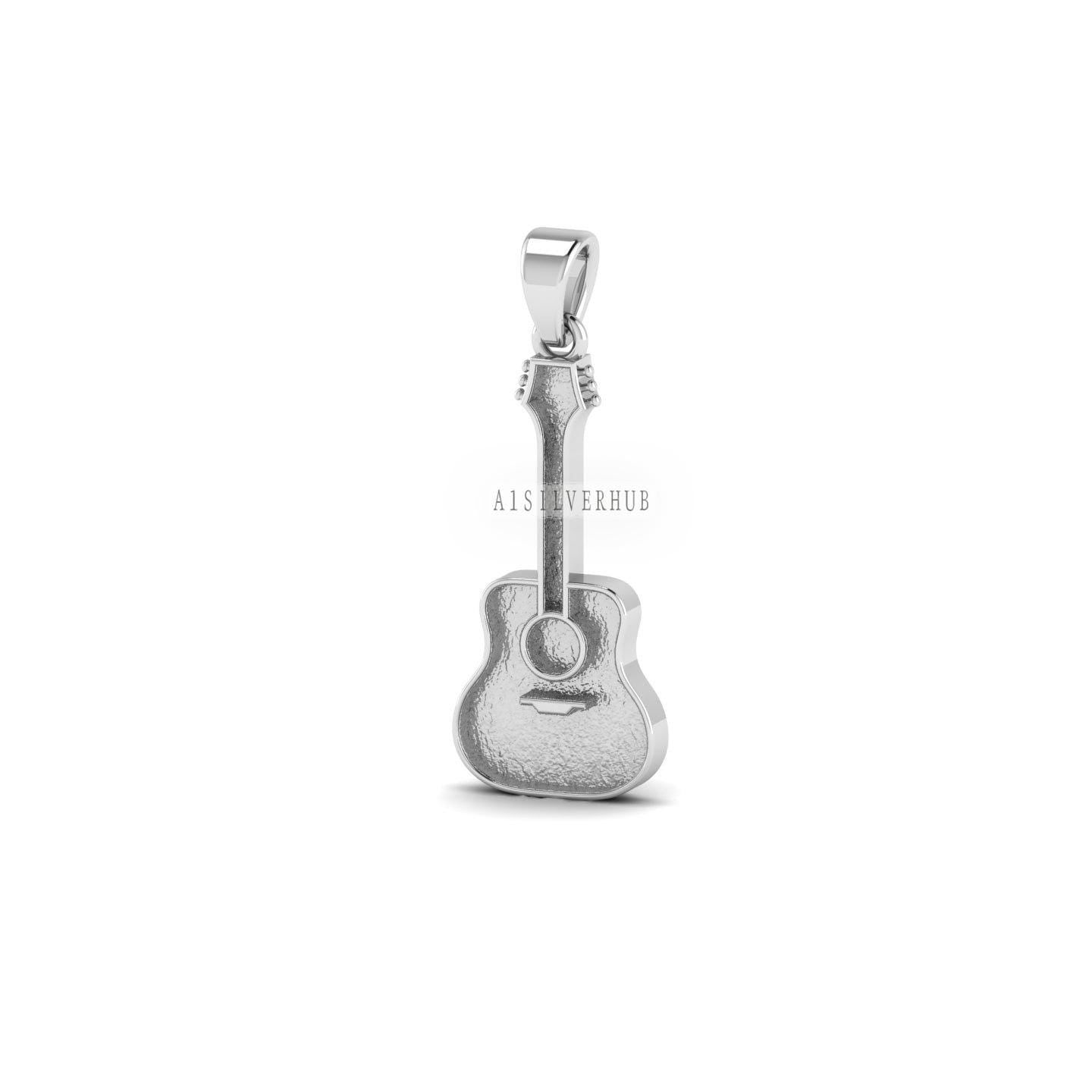 925 Sterling Silver Guitar Blank Bezel Pendant Settings, Good For Pour Resin Work, Keepsake/Breastmilk DIY Crafts, Baby Feet Memorial Gifts