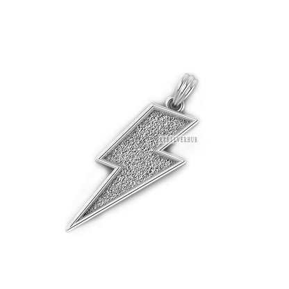 925 Sterling Solid Silver Lightning Bolt Blank Bezel Pendant Setting, Good for Resin & Ashes Work, Keepsake Memorial, Breast Milk DIY Crafts