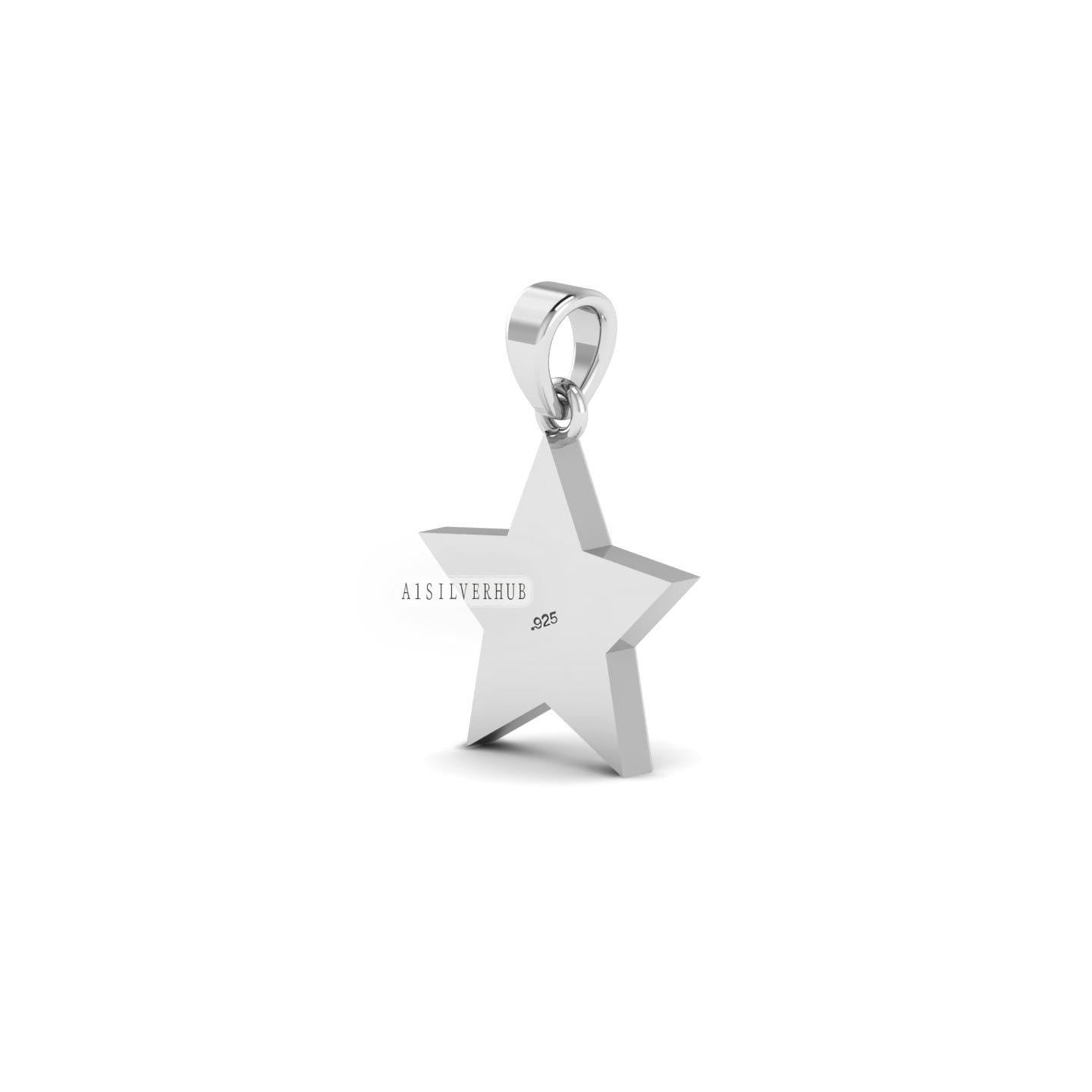 925 Sterling Solid Silver, Star Shape Blank Pendant Settings, Good for Resin & Ashes Work, DIY Breastmilk/Keepsake, Memorial Jewelry Crafts