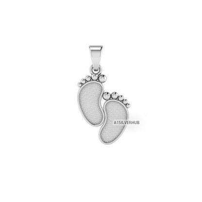 925 Sterling Silver Baby Foot Blank Bezel Pendant Setting, Good For Pour Resin Work, Keepsake/Breastmilk DIY Craft, Baby Feet Memorial Gifts