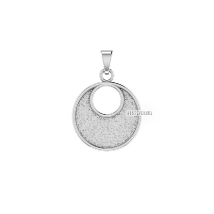 925 Sterling Solid Silver 20mm Half Moon Round Blank Bezel Pendant Setting, Good for Resin & Ashes, Breastmilk/Keepsake, DIY Crafts
