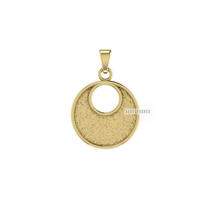 925 Sterling Solid Silver 20mm Half Moon Round Blank Bezel Pendant Setting, Good for Resin & Ashes, Breastmilk/Keepsake, DIY Crafts