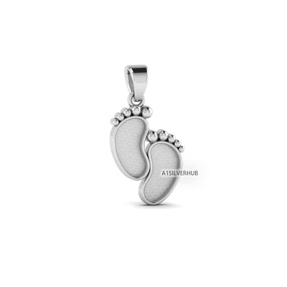 925 Sterling Silver Baby Foot Blank Bezel Pendant Setting, Good For Pour Resin Work, Keepsake/Breastmilk DIY Craft, Baby Feet Memorial Gifts